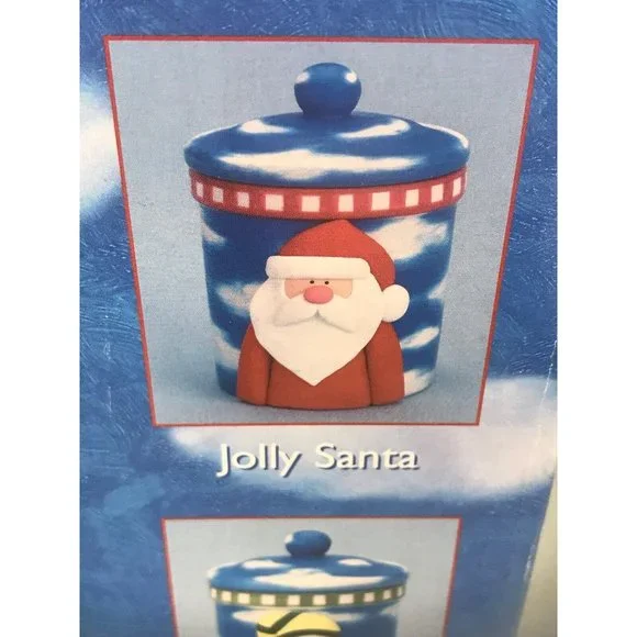 Sakura Oneida Earthenware Zulauf Design Jolly Santa Christmas Cookie Treat Jar - Picture 10 of 12